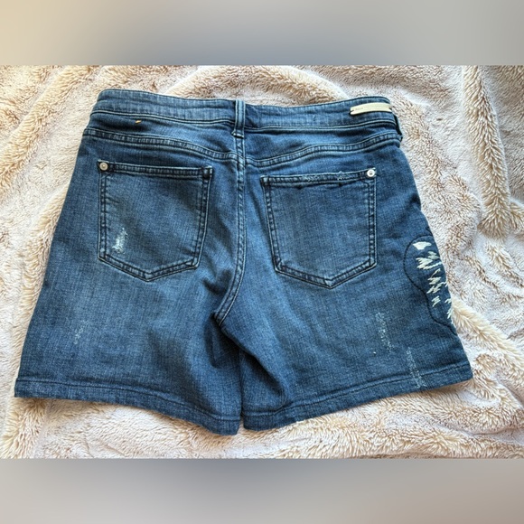 Anthropologie Blue Jean Shorts with Embellishments - Picture 2 of 4